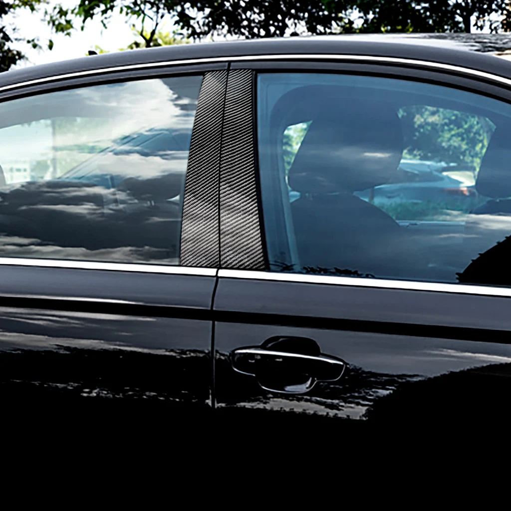 Наклейки на окна автомобиля из углеродного волокна, автомобильные накладки для Audi A3 A4 A6 Q5 серии 2009-, аксессуары