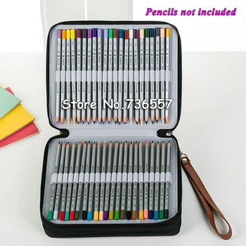

120 Holder 4 Layer Portable PU Leather School Pencils Case Large Capacity Pencil Bag For Colored Pencils Watercolor Art Supplies