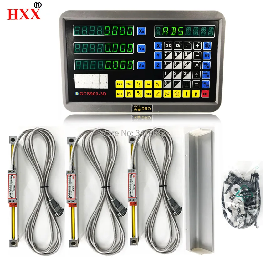 

level measuring instrument tools 3 axis digital screen SNS-3V and 3 pcs 1u 500mm linear encoder for milling/lathe machines