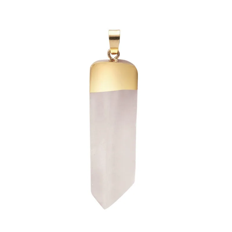 

Reiki Chakra Irregular Natural White Transparent Crystal Pendants Healing Stones Pendulum Healing Stone for DIY Necklace