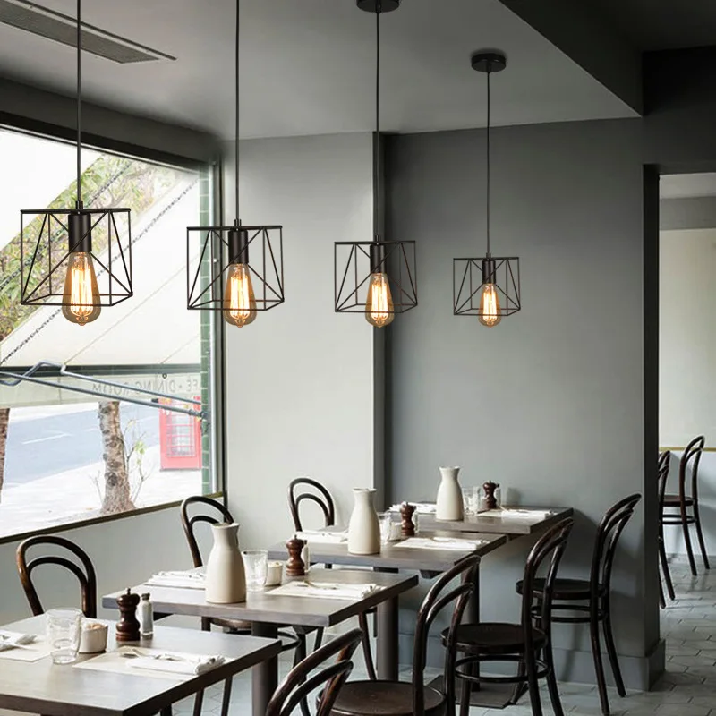Modern Cage Pendant Light Iron Minimalist Retro Scandinavian Loft Cage Pendant Light Iron Minimalist