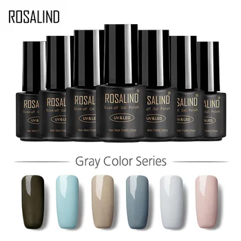 

ROSALIND Gel 1S 7ML Gray Color Series Gel Nail Polish Magic Professional Varnish Soak Off UV Led Long-Lasting Nail Art Lacquer