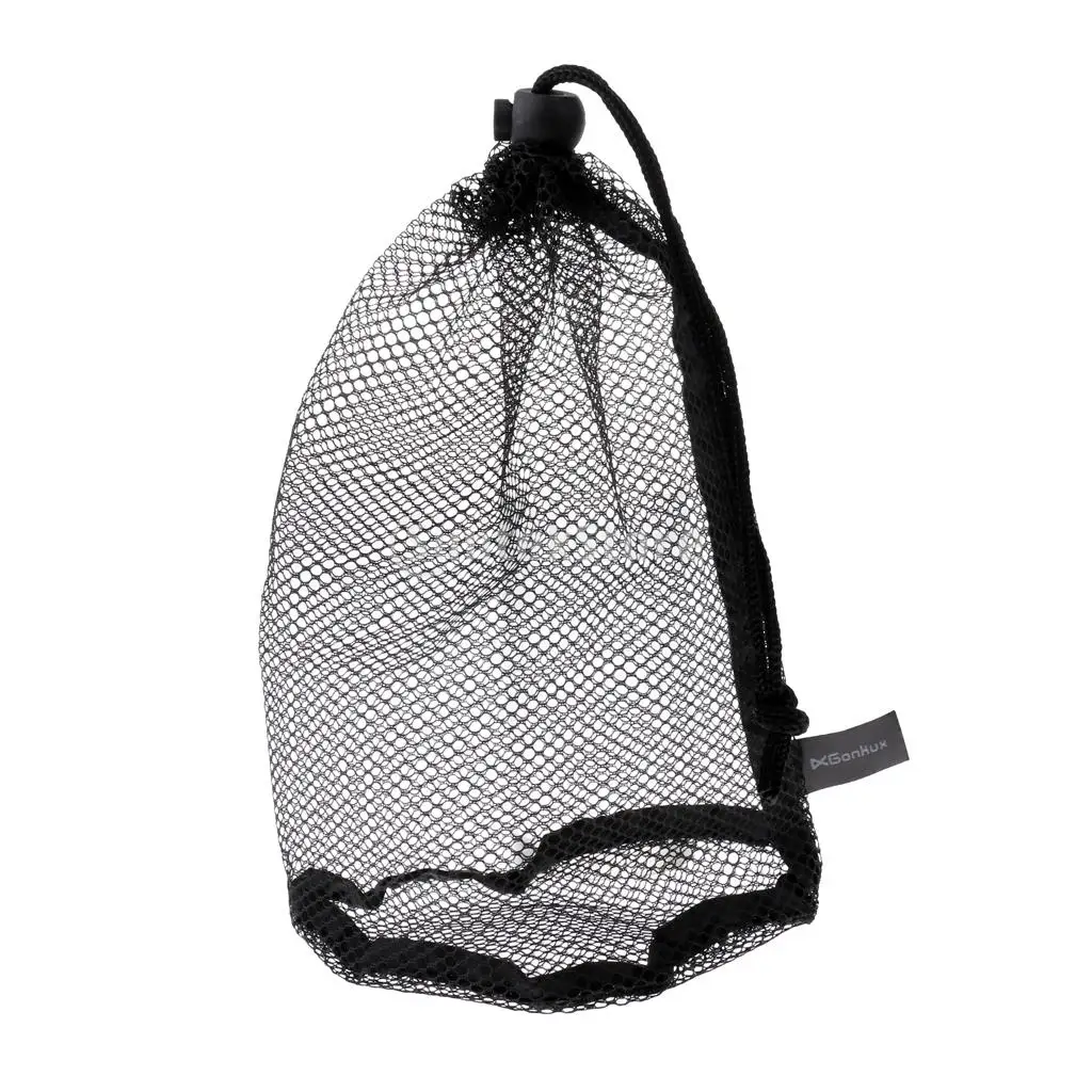 Mesh Net Golf Ball Pouch / Golf Ball Collector, Tennis Balls Storage Bag Black