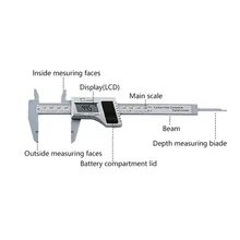 1pcs 0 150mm Plastic Caliper font b Solar b font Powered font b Digital b font