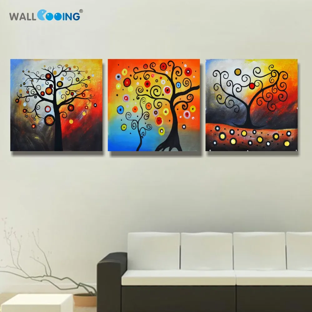 

3 panels Van Gogh wall art paint Abstract apple blossoms canvas painting modular modern flower Painting calligraphy home decor