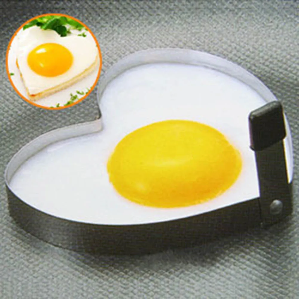 

Two Models For Cooking Fried Eggs Pancake Stainless Steel Heart Shaper Mould Kitchen Gadget Tool Heart Love Shaped Mould KC1009