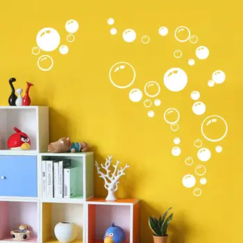 

Modern Circle Bubble Pattern Bathroom Products Wall Stickers Home Decor Waterproof Wallpaper Blue Freen Orange White 21*42CM