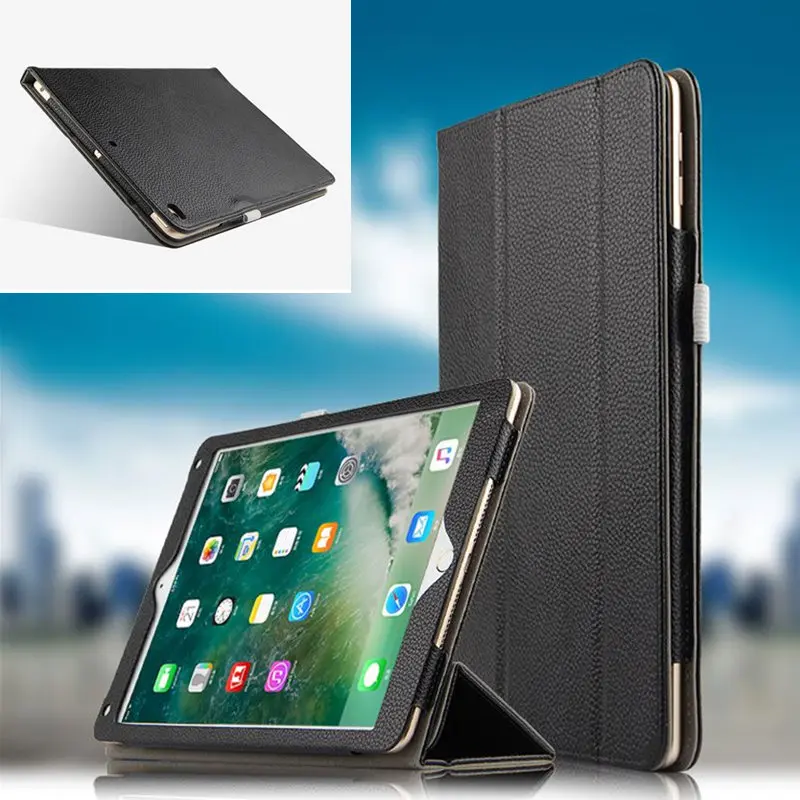 

Luxury Genuine Leather Case Protective Cover Stand Book Cases Fundas For Apple New iPad 9.7 inch 2018 Release A1954 A1893 Tablet