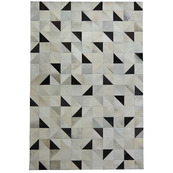 

WINLIFE European Style Cattlehide Joint Carpets Purely Hanfmade Geometric Rugs For Parlor/Bedroom/Hall/Hoetel Tea Table Mats