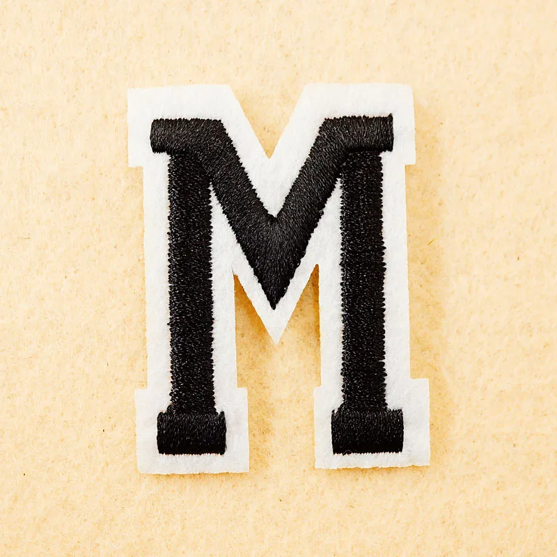 

Letter: M (Size:4*5.5cm) DIY Cloth Patch Badge Embroidered Cute Badges Hippie Iron On Kids Cartoon Patches For Clothes Stickers