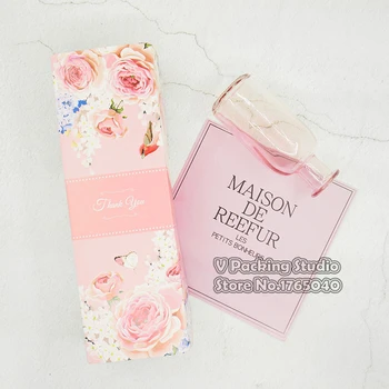 

21x7.3x5cm Pink flower paper box/Tea/ Cosmetic/ gift /Biscuits /food boxes packing box 100pcs/lot
