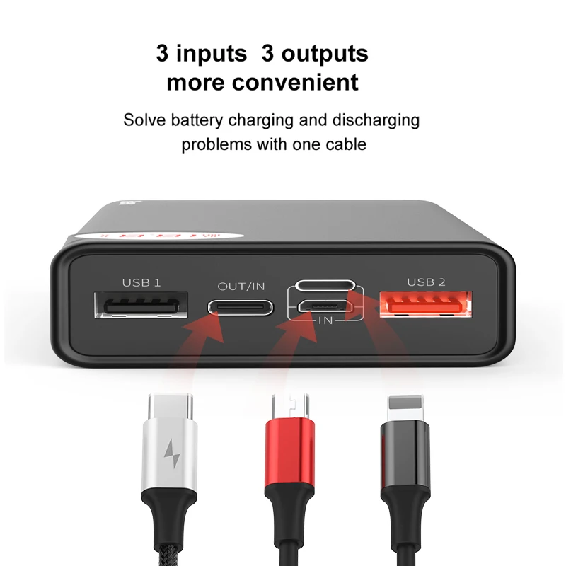  Baseus 20000mAh Power Bank Quick Charge 3.0 USB Type C PD Powerbank For iPhone Xiaomi Huawei Extern