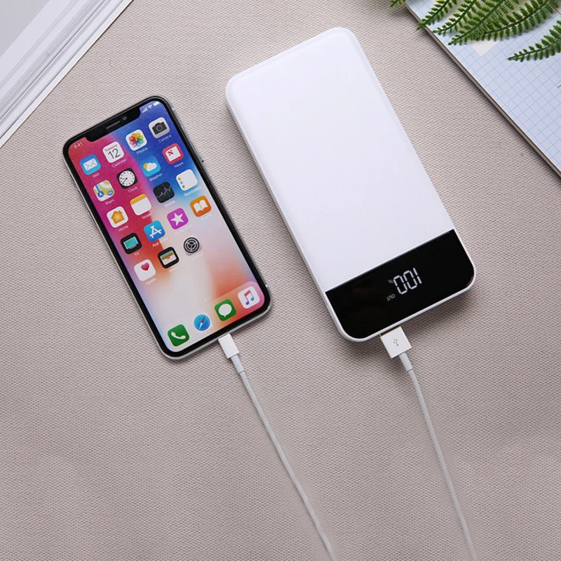 30000 мАч Внешний аккумулятор 4USB Мобильный ЖК дисплей цифровой Зарядка сокровище