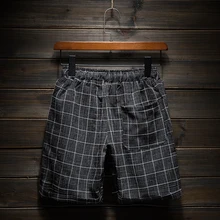 YASUGUOJI Новинка летние резинка на талии мужские шорты кэжуал уличная мода клетчатые мужские короткие контрастные цветные хлопковые шорты мужские
