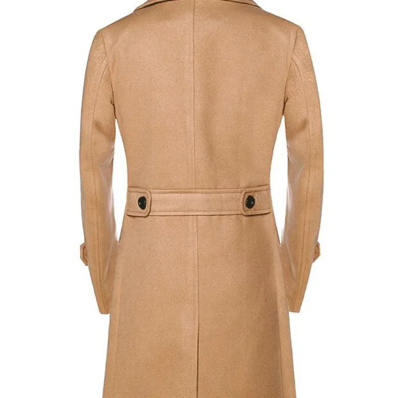 Winter Top Quality British Slim double breasted mens long trench Woolen coat Europe trenchcoat jacket male coat free shipping
