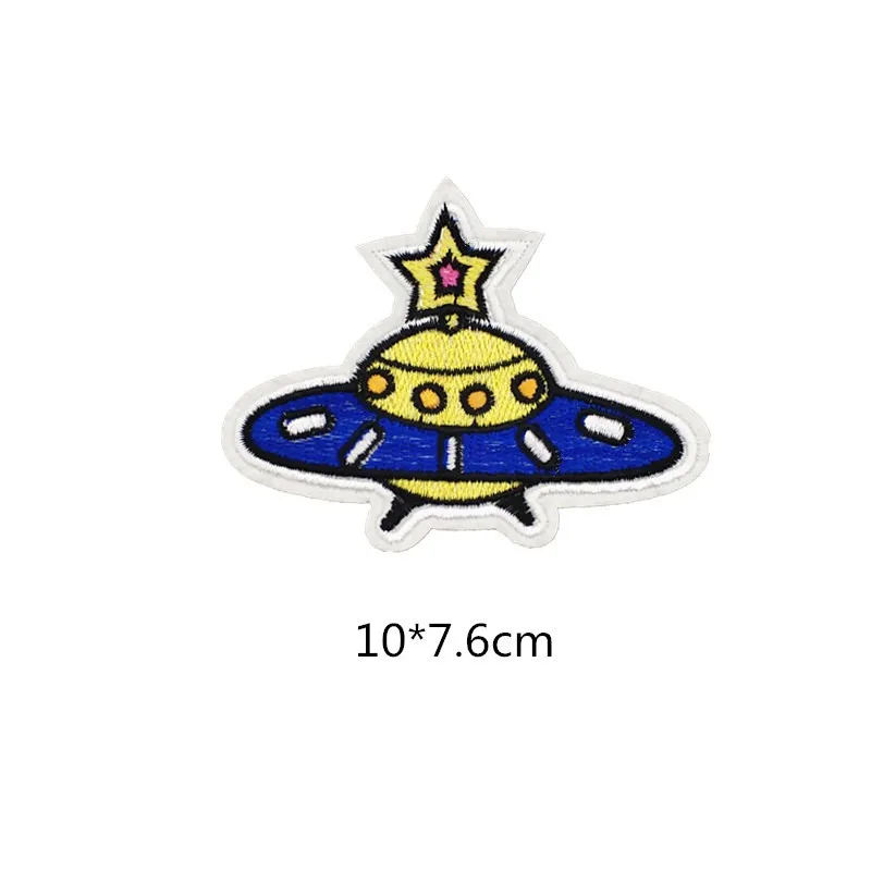 PGY UFO Alien вышитые патчи, железные нашивки для одежды, сделай сам, астронавт, полосы, Вселенная, швейные, космический корабль, планета, одежда - Цвет: AZBT084