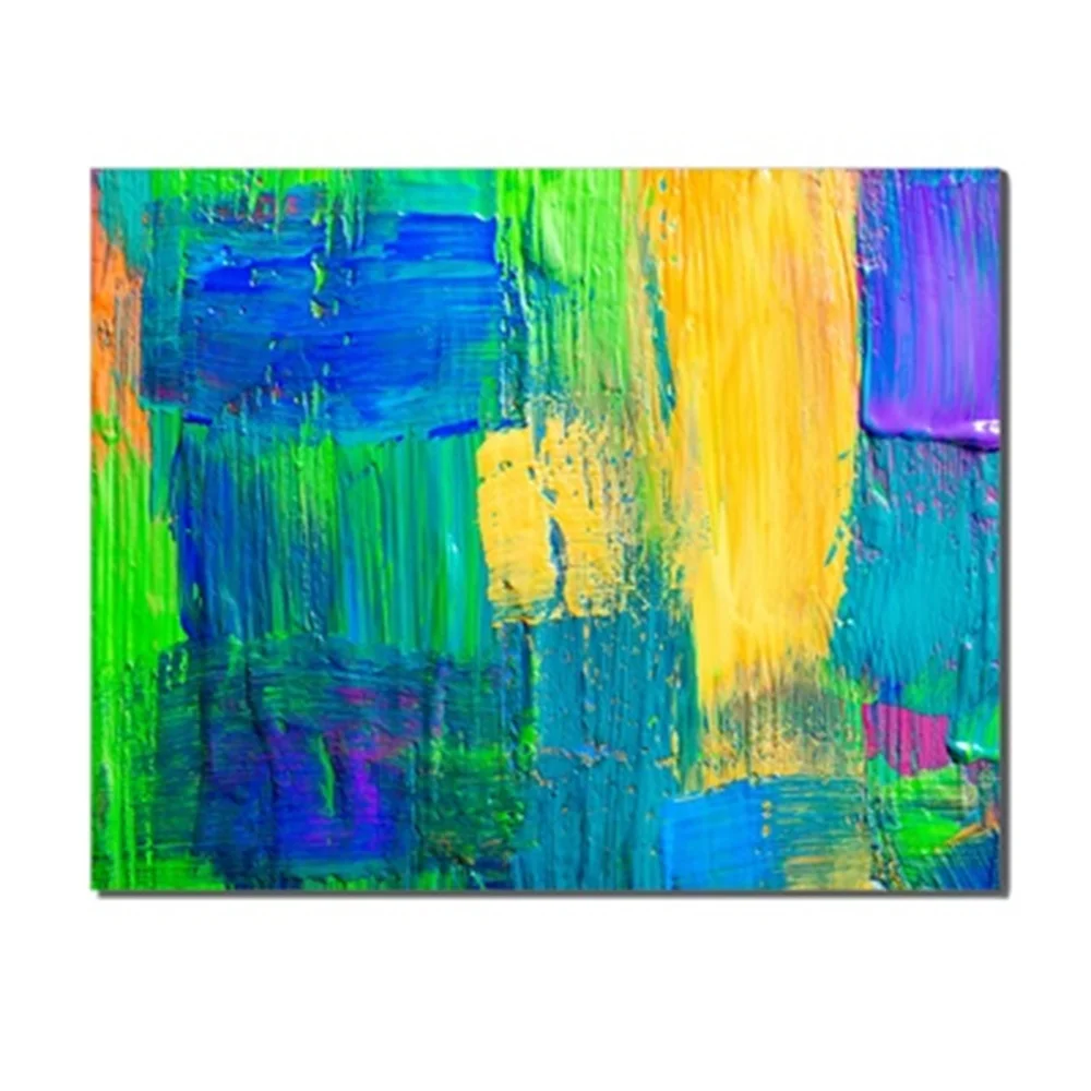 

Frameless Abstract Pigment Color Block Fashionable Canvas Oil Painting Posters Creative Living Room Printed Unique Gifts On Wall