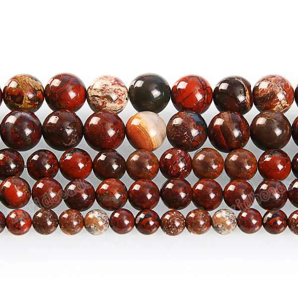 

Fctory Price Natural Stone Red Brecciated Jaspers Round Beads 16" Strand 6 8 10 12MM Pick Size For Jewelry Making diy