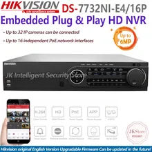 DS-7732NI-E4/16 P Hikvision английская версия 32CH NVR 4SATA сетевой видеорегистратор 16 POE портов 6MP запись встроенный Plug Play