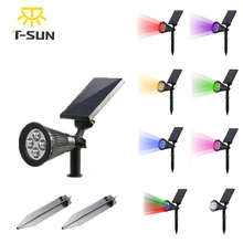 T-SUNRISE 2 шт. в лоте; фонарь на солнечных батареях солнечное освещение для наружного использования светодиодный водонепроницаемый 4 светодиодный солнечный пейзаж Солнечный свет лампы Открытый сад