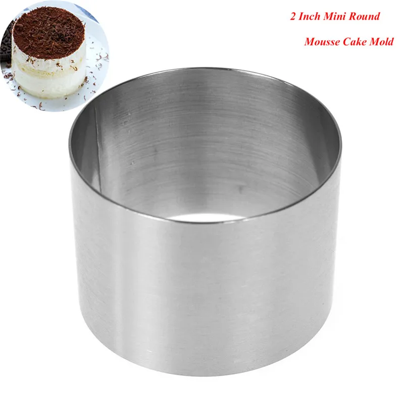 

Hot Sale 2 Inch Mini Round Mousse Cake Mold Premium Stainless Steel Ring Pastry Ring Mold DIY Biscuit Cake Decorating Tools