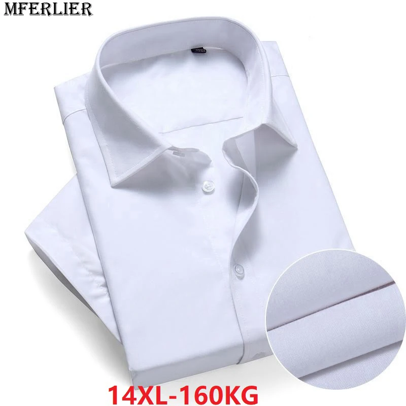 Meilleur Été plus grande, plus grande taille 10XL chemises hommes 9XL 7XL 8XL Robe D affaires 14XL chemises 12XL à manches courtes blanc solide travail 11XL 13XL