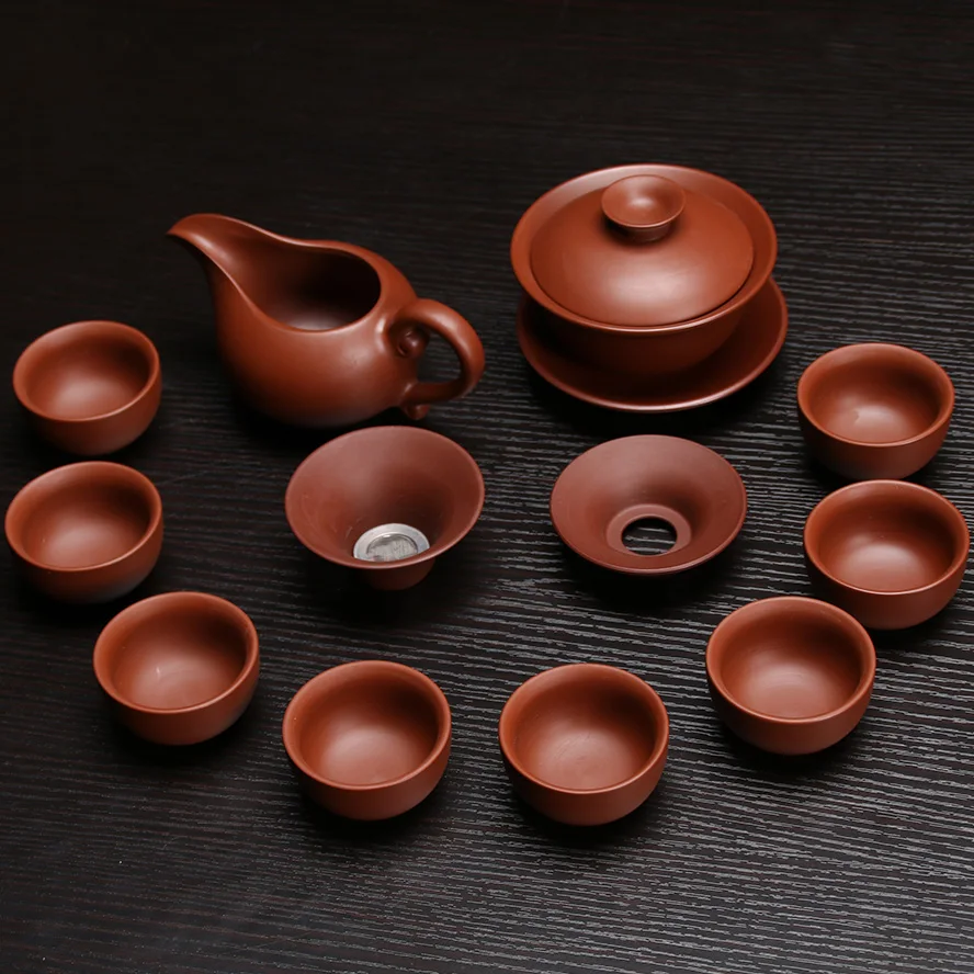 Ceramic Purple Clay Tea Set Kung Fu Pot Infuser Xishi Gaiwan Teapot Serving Cup Teacup Chinese Drinkware tea set