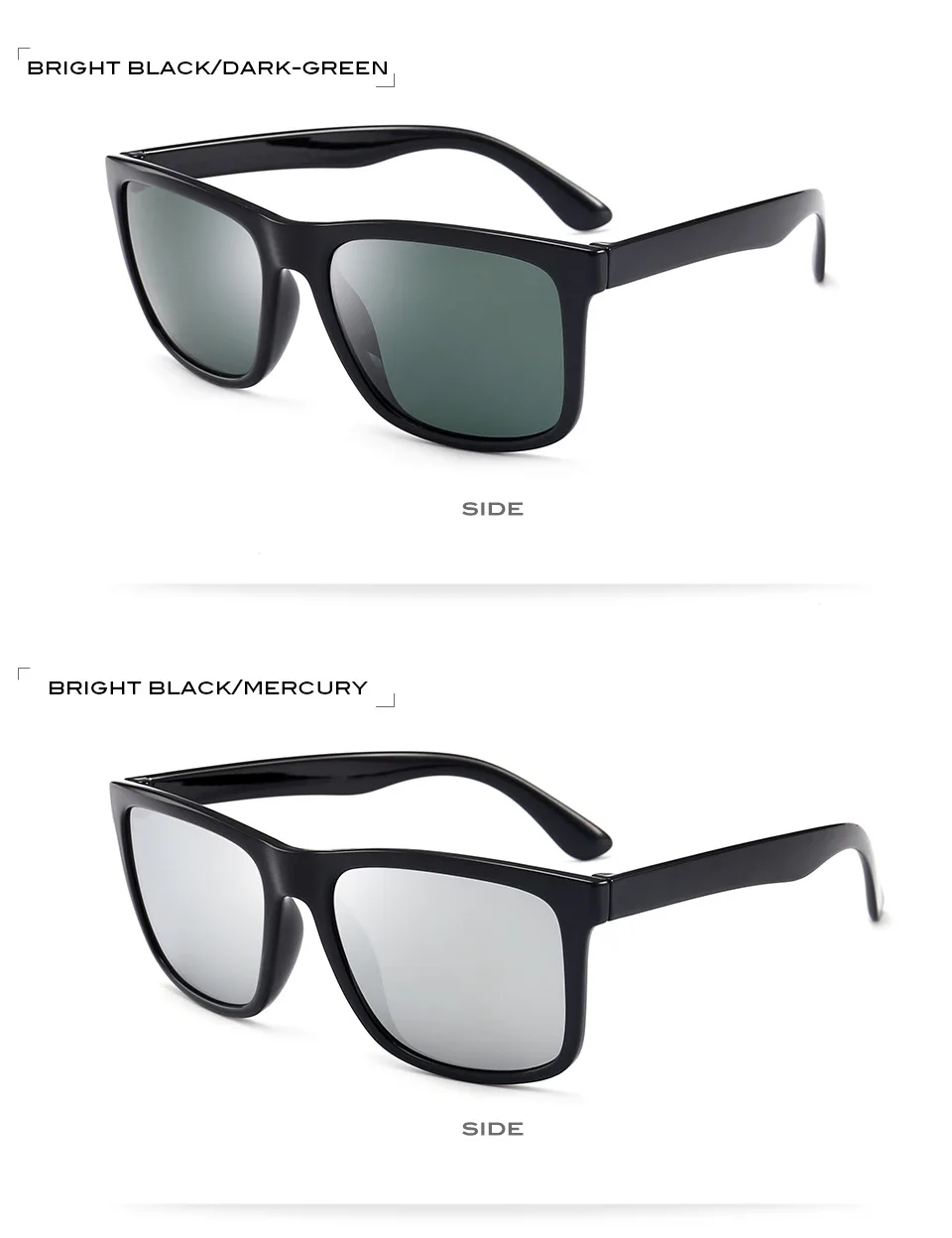 Поляризационные солнцезащитные очки, мужские, коричневые линзы, для вождения, спортивные, солнцезащитные очки для мужчин и женщин, квадратный цвет, зеркальные, ретро очки