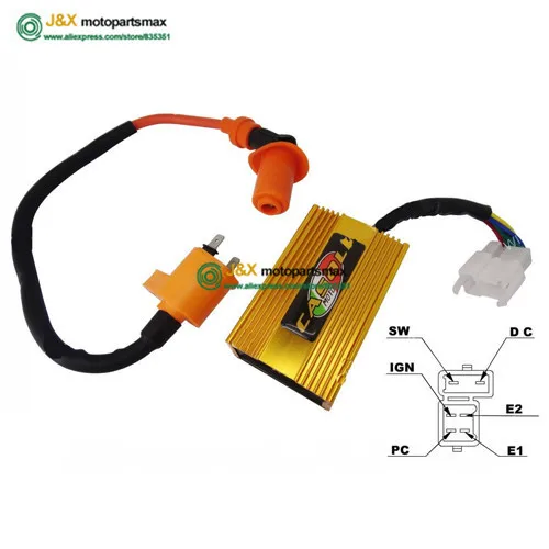 GY6 250cc Go Karts скутер мопед Производительность 6 PIN DC CDI квадрат и Катушка зажигания|dc