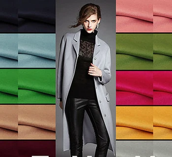 

2019 High-end Brand Coat Wool Silk Fabric Double-sided Merino Cashmer Short Soft Glossy diy Fabric for Dress stitch lilo telas