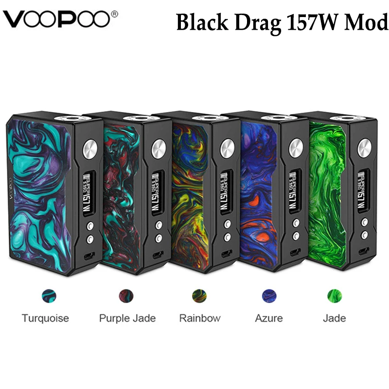 

Original VOOPOO DRAG 157W TC Box MOD e cigarette 157W 18650 box mod Vape with US GENE chip Temperature Control Resin Box mod