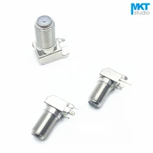 10 шт образец металлический женский правый угол кабельное телевидение разъем на печатной плате, F разъем