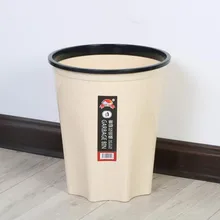 Plastic trash can Creative plastic trash can home without cover pressure ring paper basket large kitchen bathroom trash 3 creative home cartoon frog shape plastic small desktop trash green