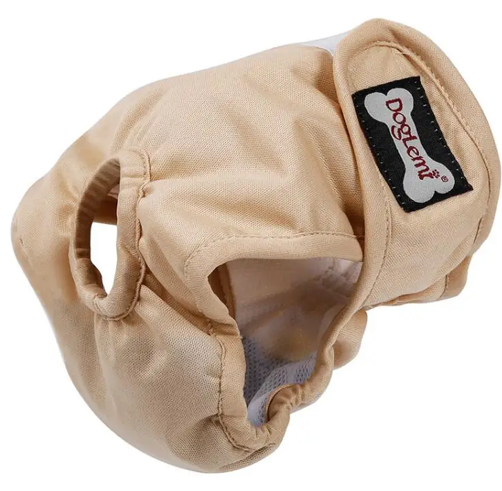 beige Женские шорты для собак физиологические штаны Подгузники нижнее белье для домашних животных маленький средний большой для девочек собаки многоразовые защитные брюки XS до XL размер - Цвет: beige