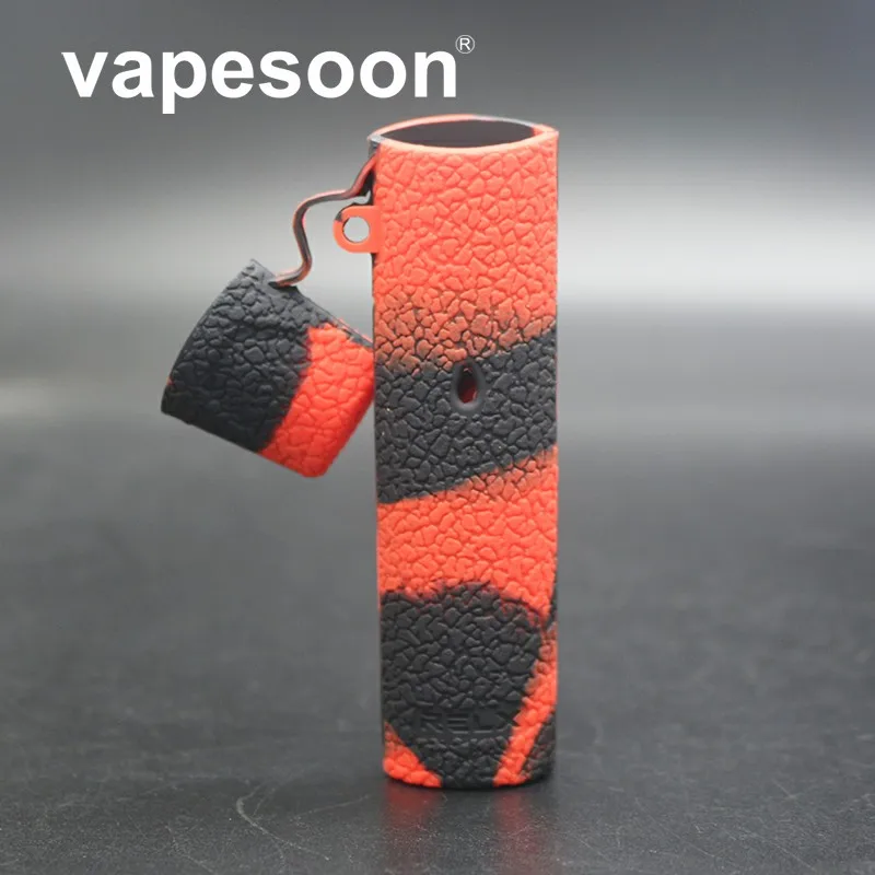 

1pcs Vapesoon Silicone Cover case Skin with Metal Lanyard for RELX POD System Non-Slip Texture silicon Sleeve Wrap shell gel