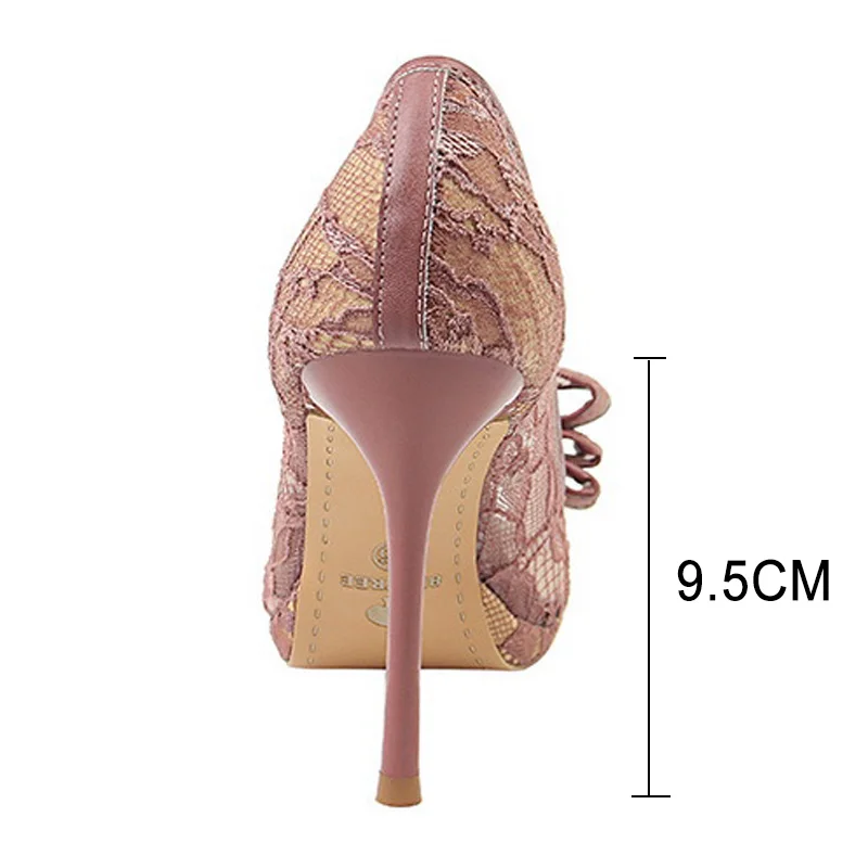 2019 New Women Pumps Lace Platform Shoes Fashion High Heels Peep Toe Women Shoes Sexy Wedding Shoes Party Shoes Women Stiletto