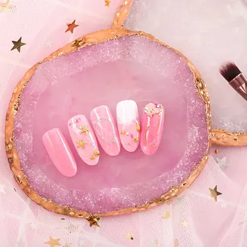 

Nail Art Color Palette Natural Resin Stone Acrylic Gel Polish Holder Drawing Color Paint Dish Glue Display Photo Tool