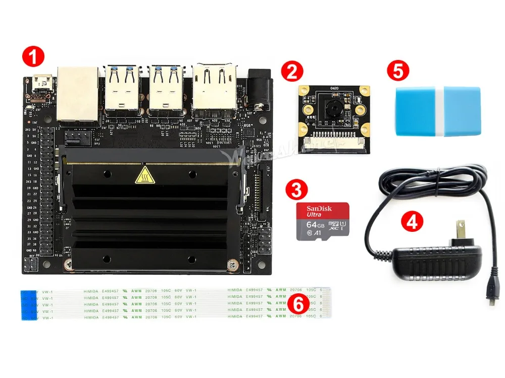 NVIDIA Jetson Nano Developer Kit Package AI development 64GB Micro SD Card Camera 7 IPS display 3