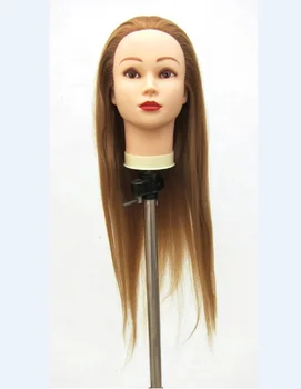 

Free Shipping New Style Golden Female Mannequin Head Training Head Hairdressing Hairdresser Head With Hair Hot Sale