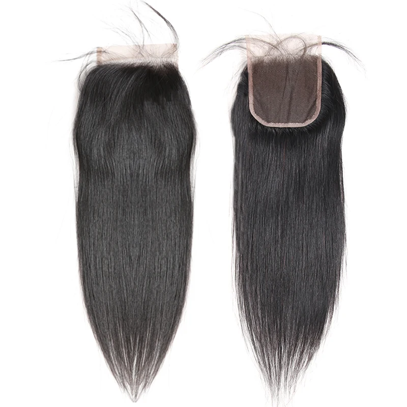 Comprar Ali cabello virgen Queen HD Cierre de encaje transparente pelo lacio brasileño 4X4 libre Medio 3 partes 10 \