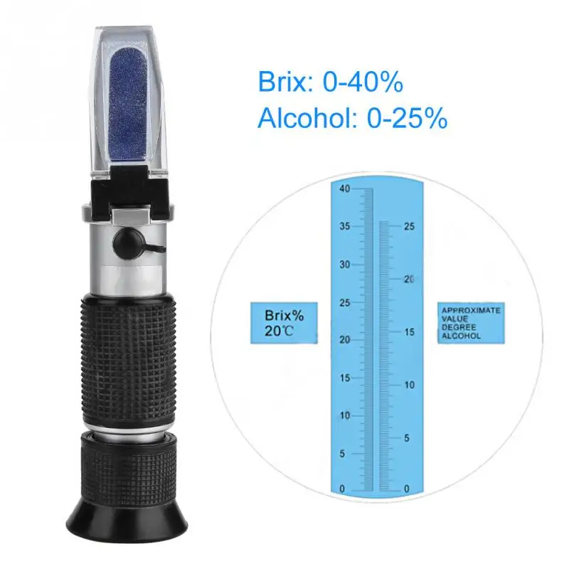 Handheld ATC Refractometer 0 32 Brix Alcohol Tester Wine Alcohol
