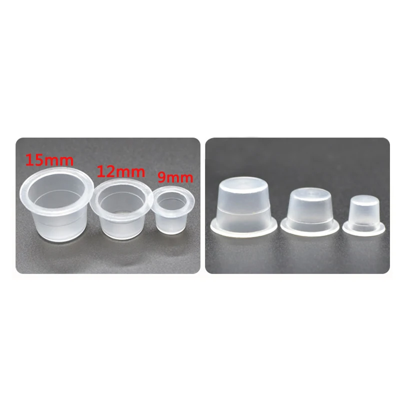 Plastic Tattoo Ink Cups For Permanent Tattoo Makeup Eyebrow Makeup Pigment Container Caps Disposable Accessories