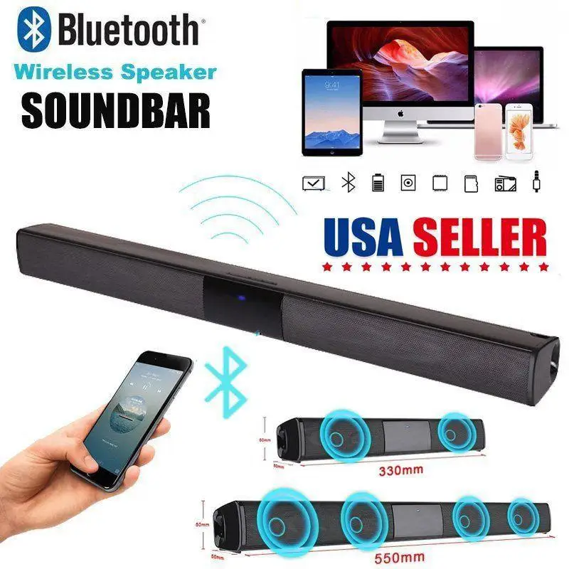 HobbyLane Wireless Soundbar With Bluetooth Wireless Bluetooth Sound Bar Speaker System TV Home Theater Soundbar Subwoofer d25