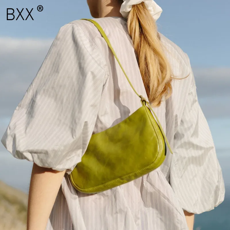 

[BXX] Women's Single Shoulder Bag All-match Flap 2019 Fashion Design Solid Color Package Female PU Leather Handbag Tide HG445