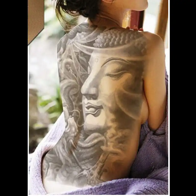 The Buddha Tattoos Designs Stickers Full Back Body Art Tattoo Men Temporary Tattoo Sticker Fake 