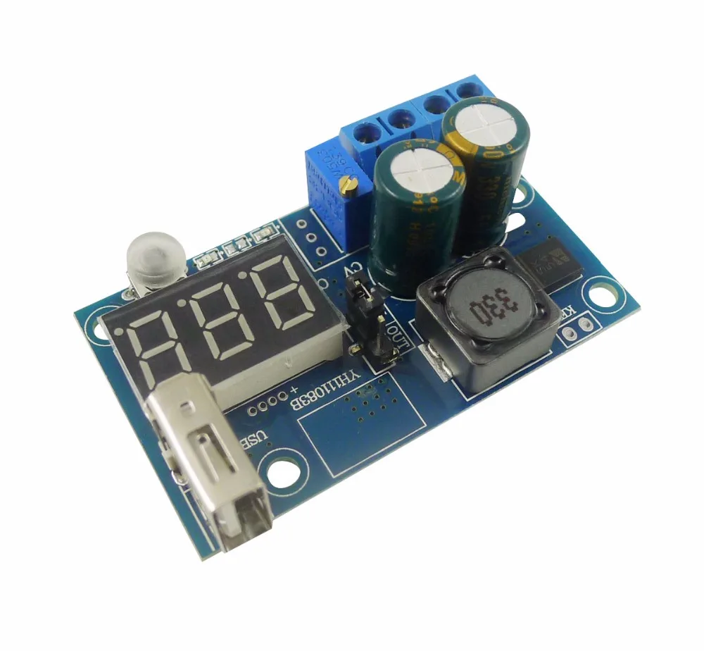 

5PCS DC-DC LM2596 4-40V to 1.2-38V Voltage regulation Mobile Power Step Down Module With Digital Voltmeter and USB