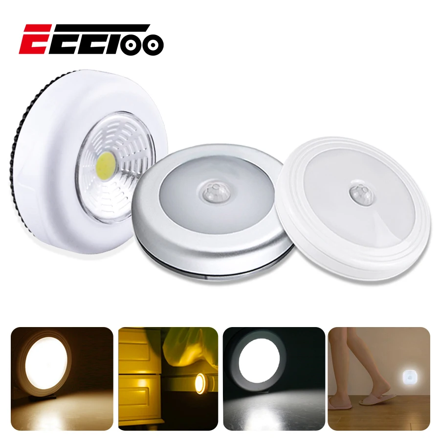 

Night Light Motion Sensor PIR Infrared LED Night Lamp Battery Powered Hallway Wall Lamp Stairs Cabinet Light Child Sensor Lights