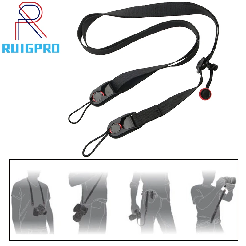 

Multi-functional SLR/DSLR Camera Strap Quick-Release Clips Fastener Lanyard Neck/ Shoulder/ Waist/ Wrist Belt for Canon Nikon