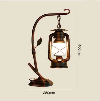 Southeast Asia retro frosted glass Table Lamps American classic antique E27 LED iron lamp for bedside&foyer&bar&cafe LDK030