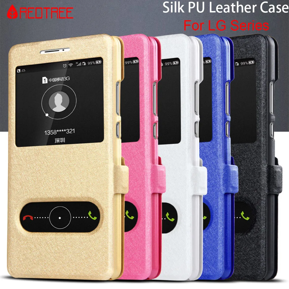 

REDTREE Silk PU Leather Celular Case for LG G3 G4 G5 G6 Q6 Q8 V30 Flip Cover Smartphone Case for LG X Power 2 K3 K7 K10 2017